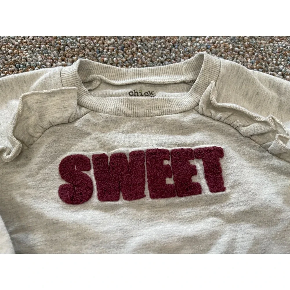 Chick Pea Girls Sweet Gray Sweater 24M